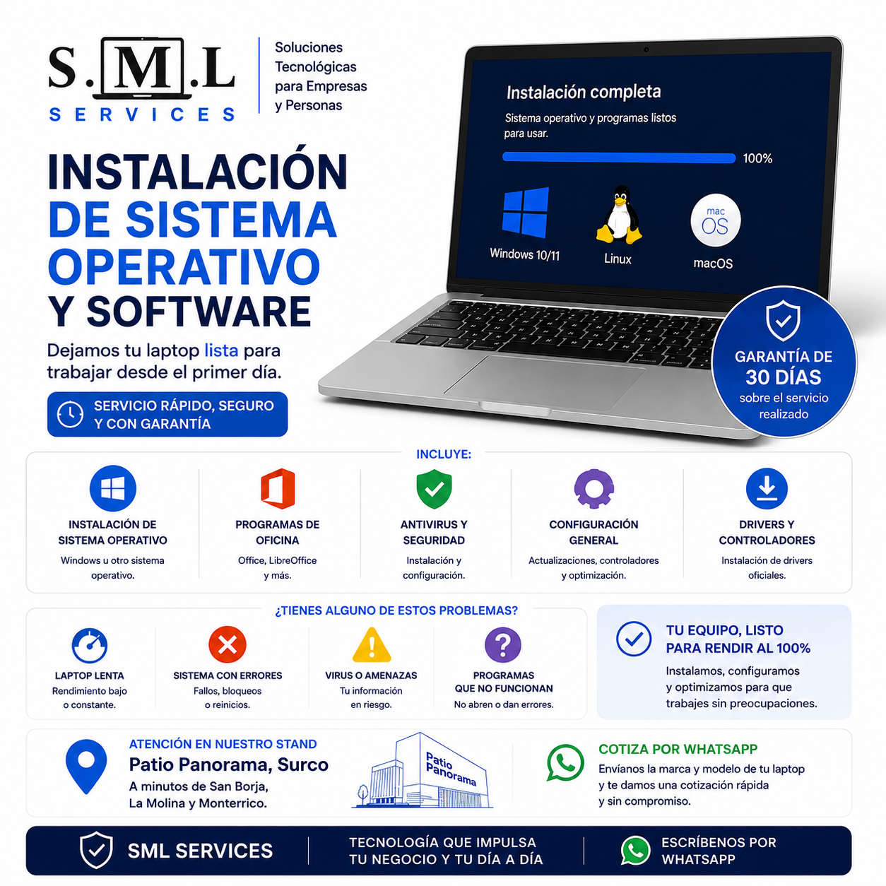 Instalación de Windows y Software en Surco